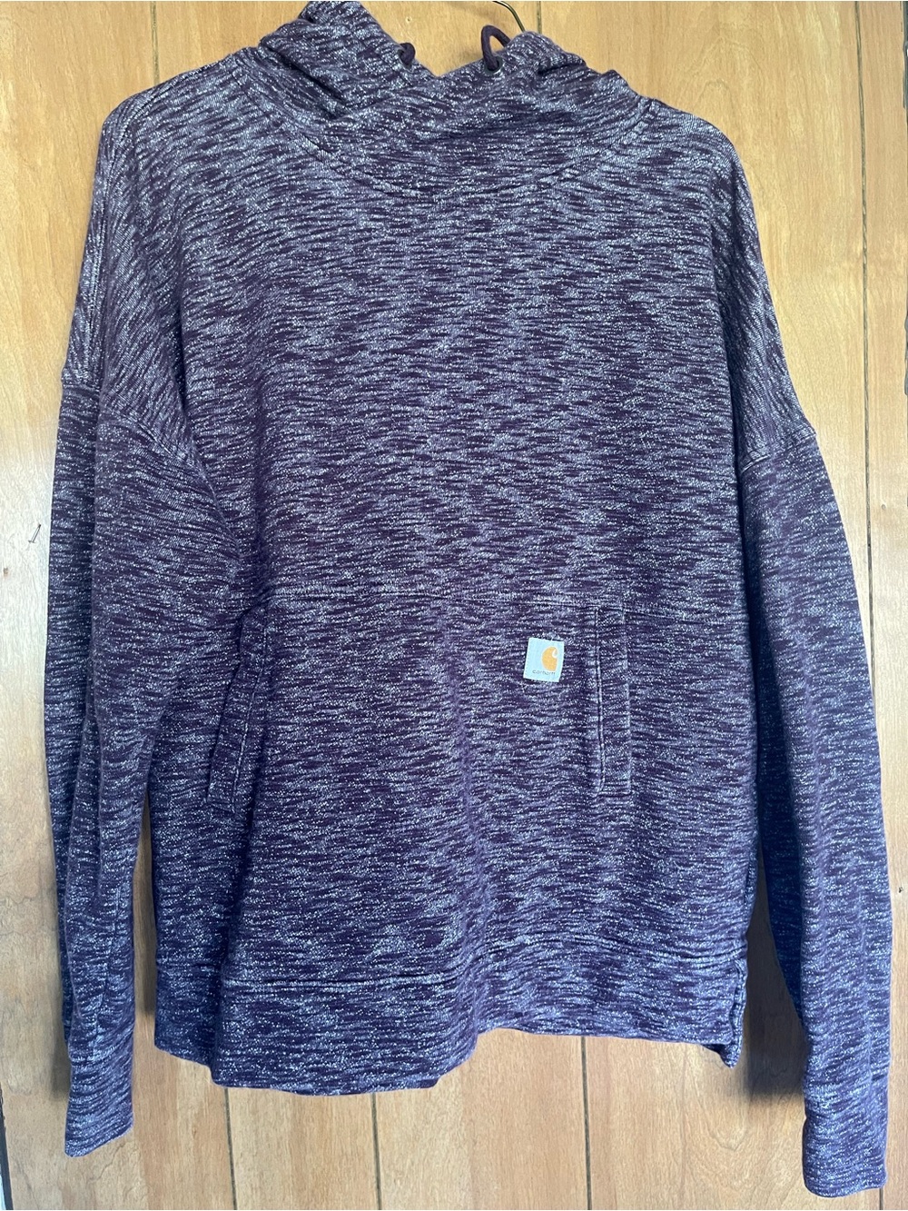 Carhartt Women’s Medium Marled Purple Hooded Sweater Hoodie Relaxed Fit Pullover